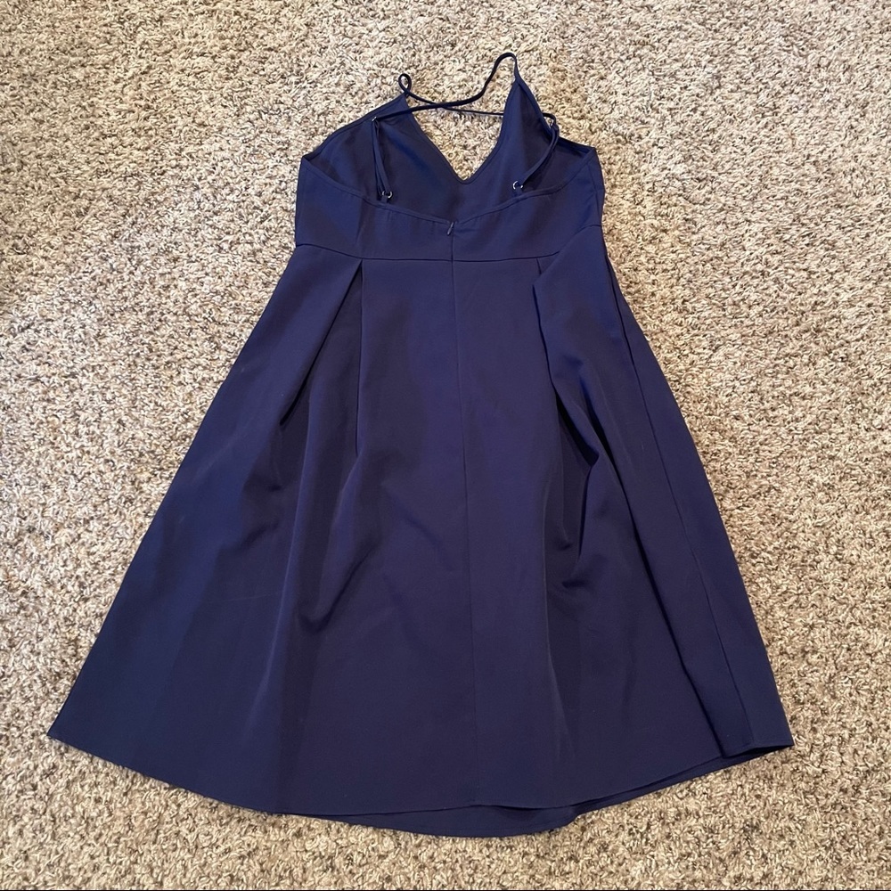 Elia Cher Deep V Crisscross Cocktail Dress - Picture 5 of 7